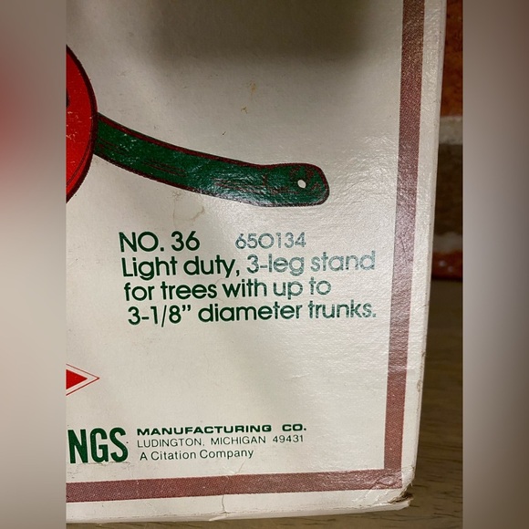 Vintage Handy Things Christmas Tree Stand No. 36 Original Box Trunks To 3-1/8” - Picture 2 of 4